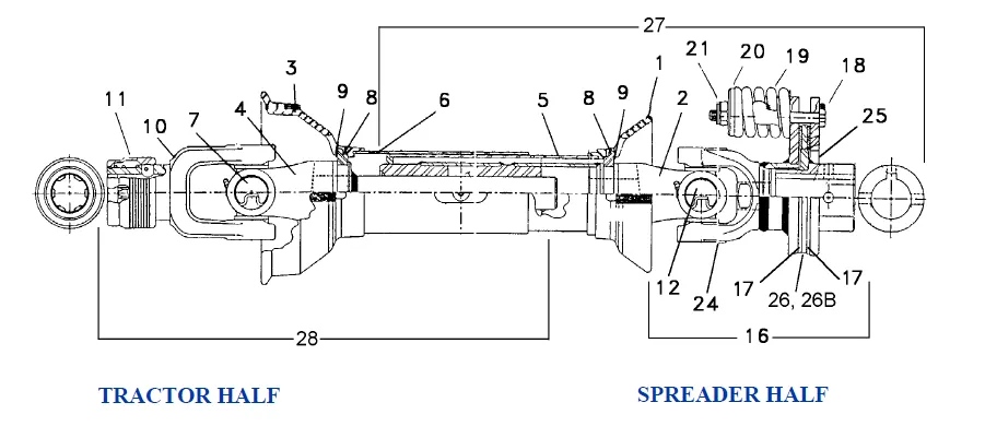 PTO Shaft for Meyer Manure Spreader