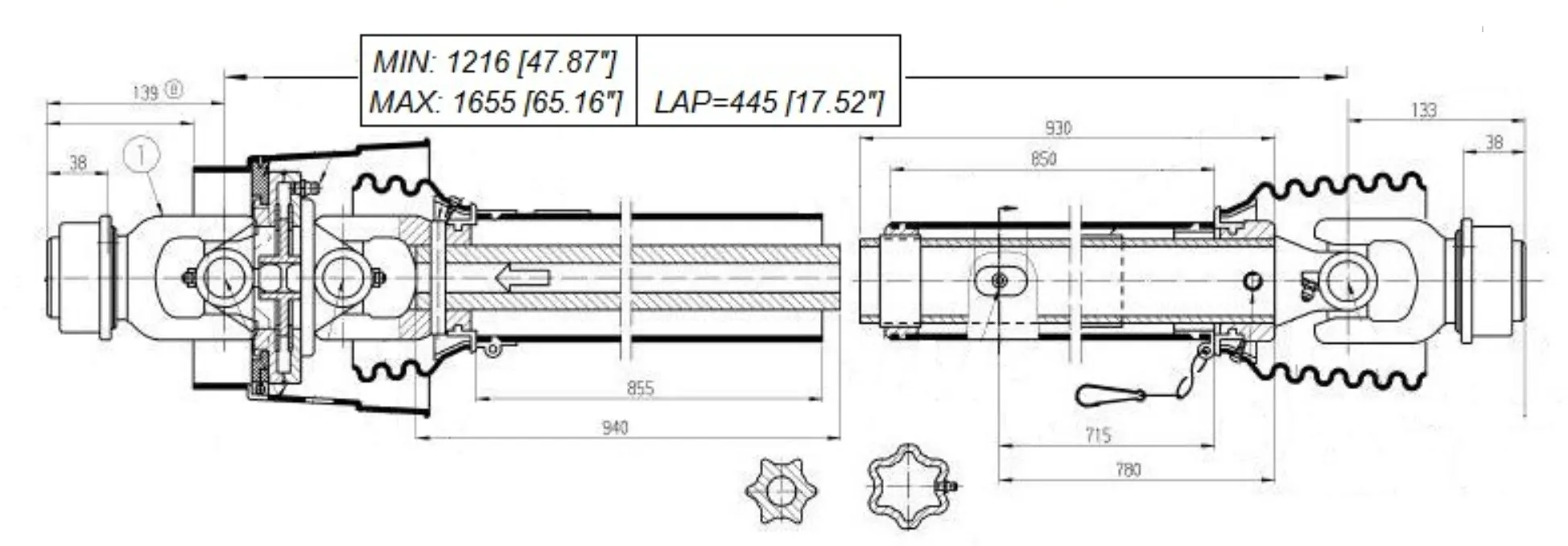 PTO Shaft for Windmill Orchard Sprayer
