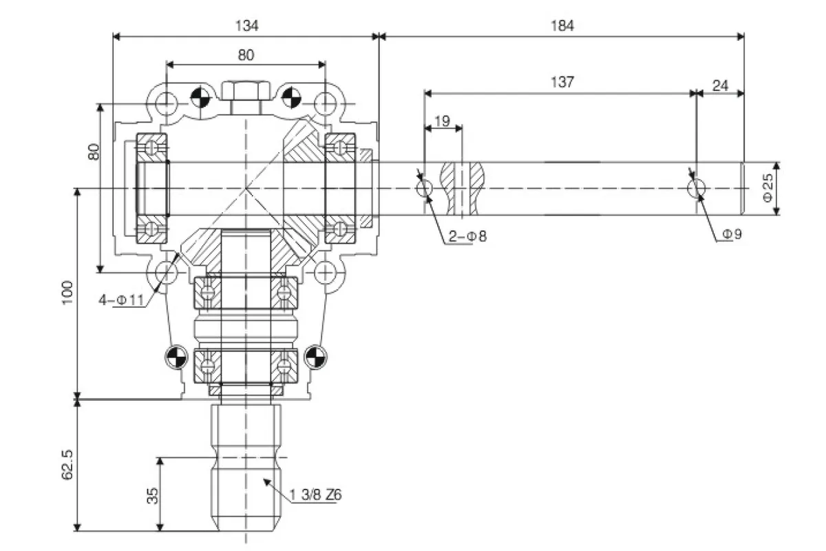 CMN-RV012 Fertilizer Spreader Gearbox Dimensions