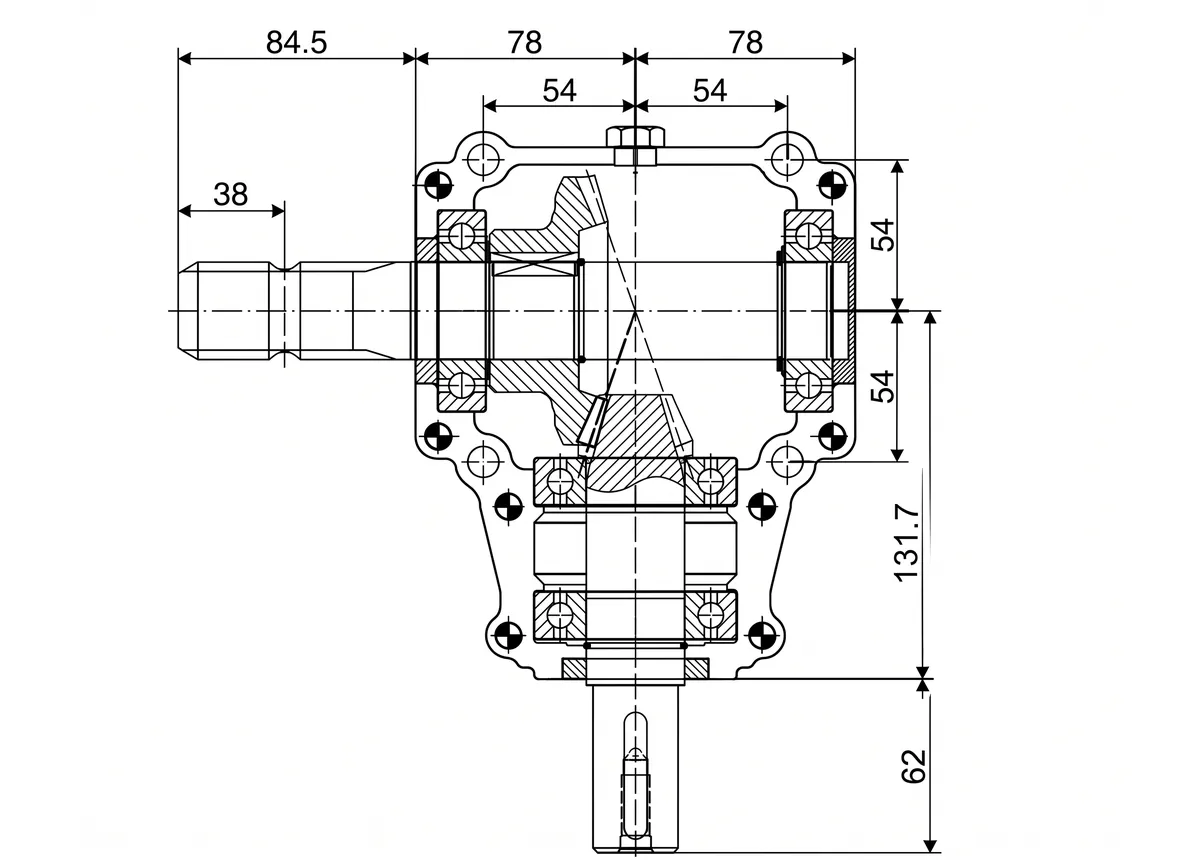 CMN-RV022(X) Fertilizer Spreader Gearbox Dimensions