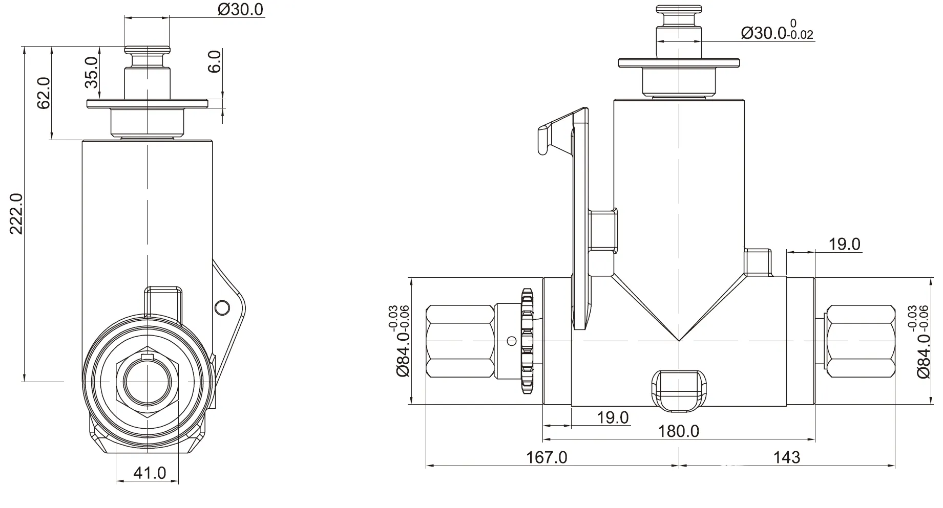 CMN-SF11 Fertilizer Spreader Gearbox Dimensions