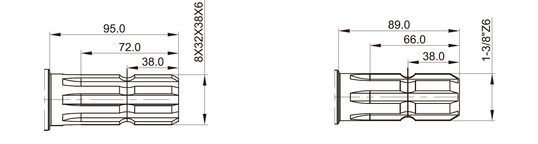 CMN190-R3 Fertilizer Spreader Gearbox Dimensions
